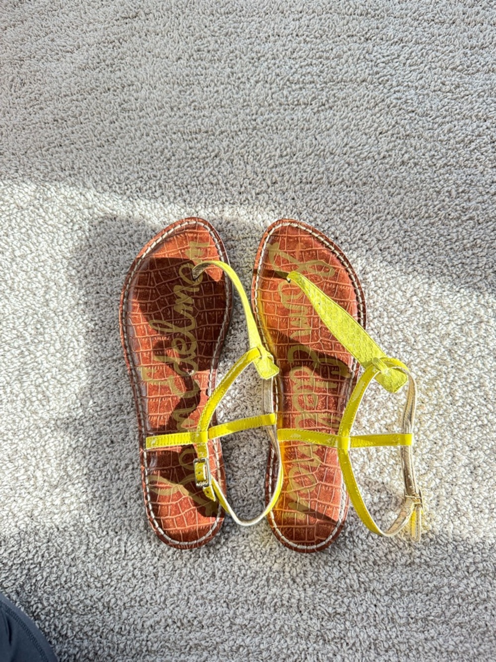 Sam Edelman Yellow Strappy Leather Sandals